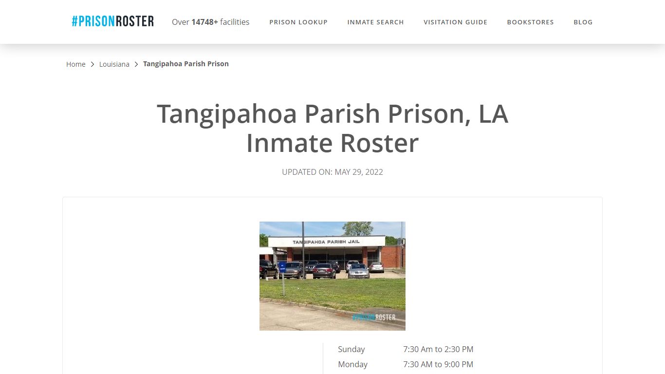 Tangipahoa Parish Prison, LA Inmate Roster
